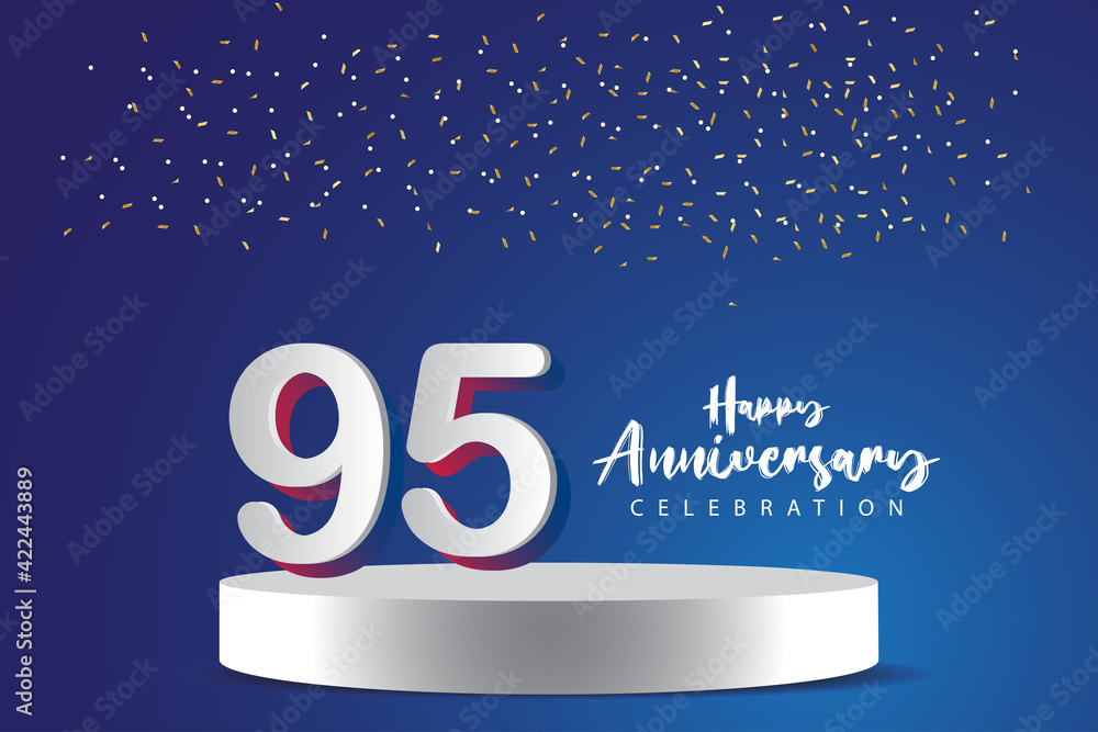 95 Years Anniversary Celebration Vector Template Design Illustration