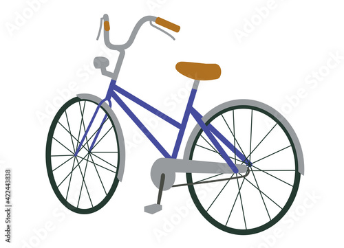 Bicycle with blue and silver frame