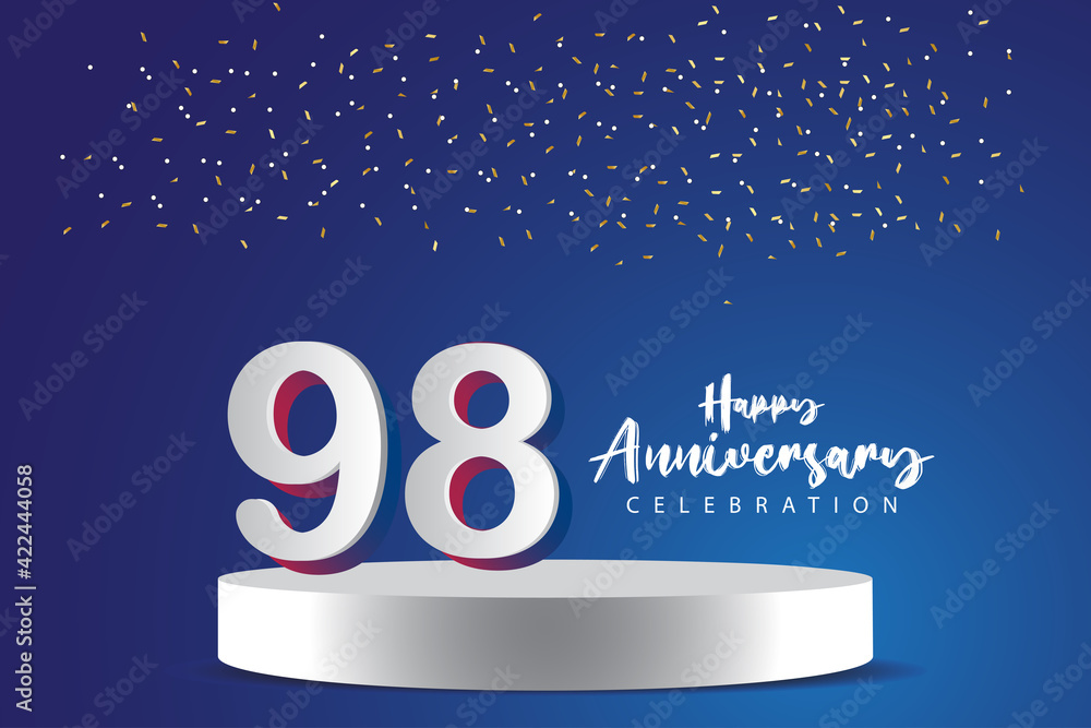 98 Years Anniversary Celebration Vector Template Design Illustration