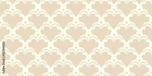 background pattern with decorative ornaments on a beige background. Wallpaper texture for your design. Vector graphics