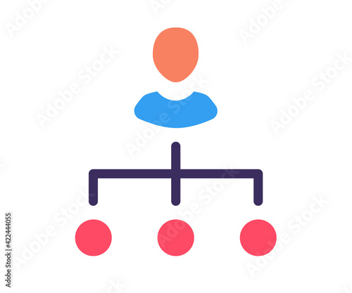 structure leadership organization single isolated icon with flat style