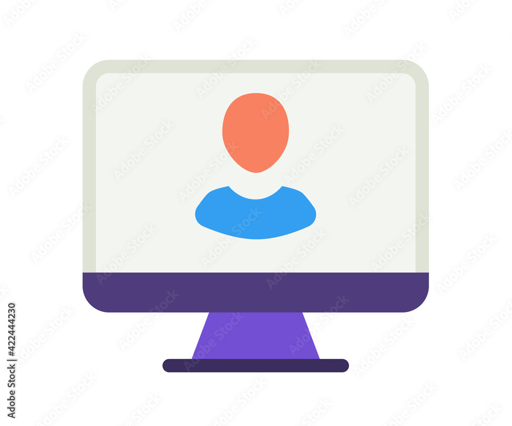 monitor user profile single isolated icon with flat style monitor user profile single isolated icon with flat style