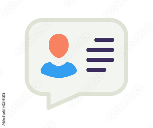 chat user bubble single single isolated icon with flat style