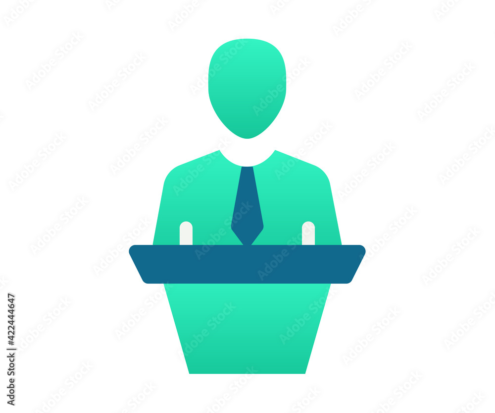 speech podium speaker single isolated icon with gradient style speech podium speaker single isolated icon with gradient style