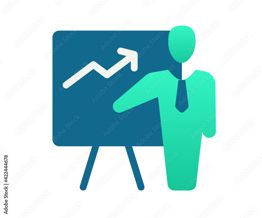 presentation pitching meeting single isolated icon with gradient style presentation pitching meeting single isolated icon with gradient style