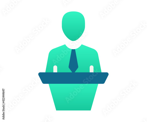 speech podium speaker single isolated icon with gradient style