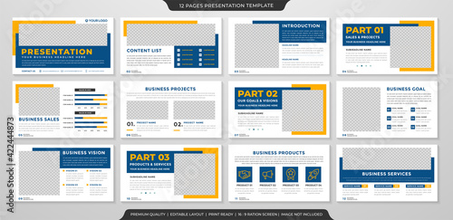 multipurpose presentation template design with clean style and modern layout use for business annual report
