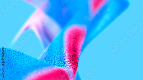 Abstract background of many colorful blue and pink balls that create the structure of the liquid. 3d illustration