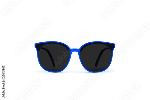 Blue sunglasses isolated on white background