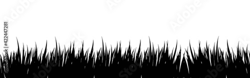 Abstract background with black silhouettes of meadow wild herbs and flowers. Wildflowers. Floral background. Wild grass. Vector illustration. 