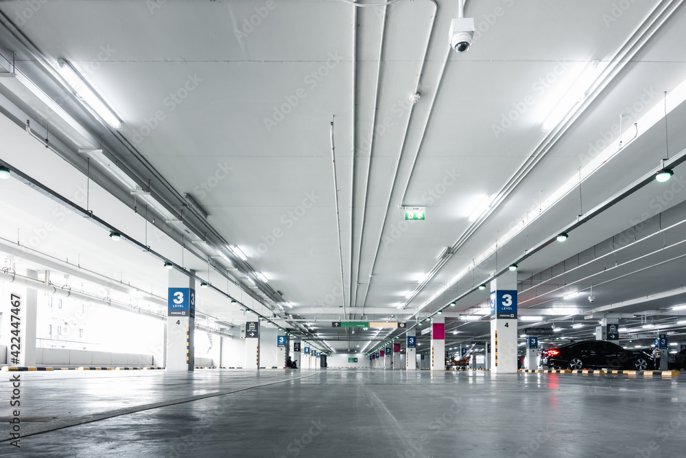 Car Parking Lot in Department Store Service Area of Underground