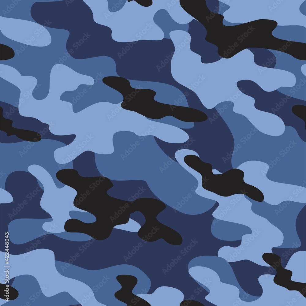 blue military camouflage. vector seamless print. army camouflage for clothing or printing blue military camouflage. vector seamless print. army camouflage for clothing or printing