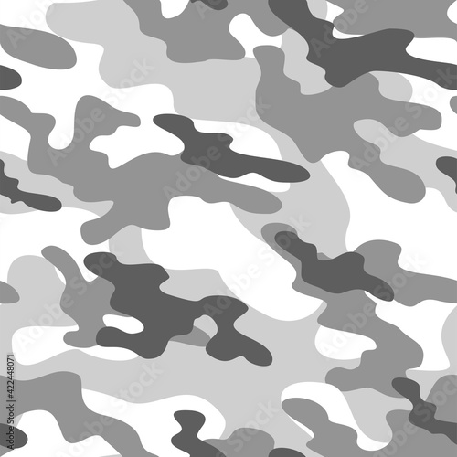 grey military camouflage. vector seamless print. army camouflage for clothing or printing
