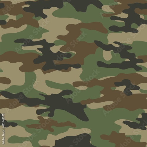 green military camouflage vector seamless pattern