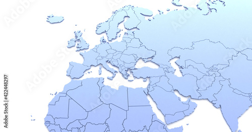 Europe map. 3d illustration...