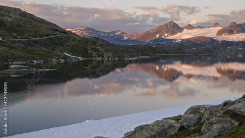 Jotunheimen Norway Sunset Timelapse (highest mountains in Scandinavia) photo