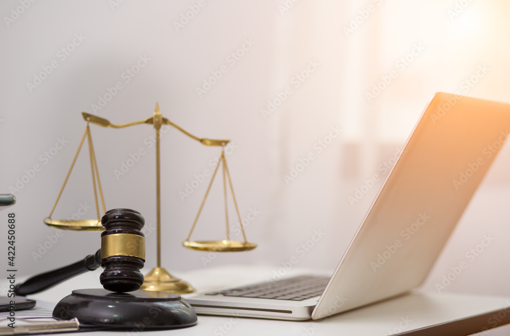 Judge gavel with Justice lawyers having team Concepts of Law and Legal services Judge gavel with Justice lawyers having team Concepts of Law and Legal services