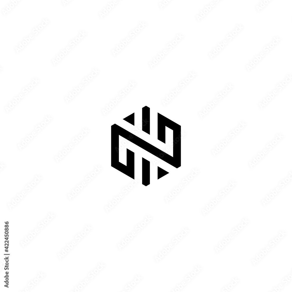 Fototapeta premium Business logo letter, N line, cube. icon design template. geometric isolated monogram