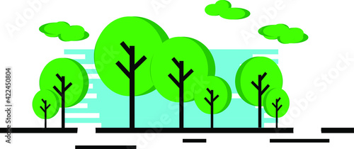 Vector illustration in simple flat style with plant and leaves background - background for greeting cards  posters  banners and placards