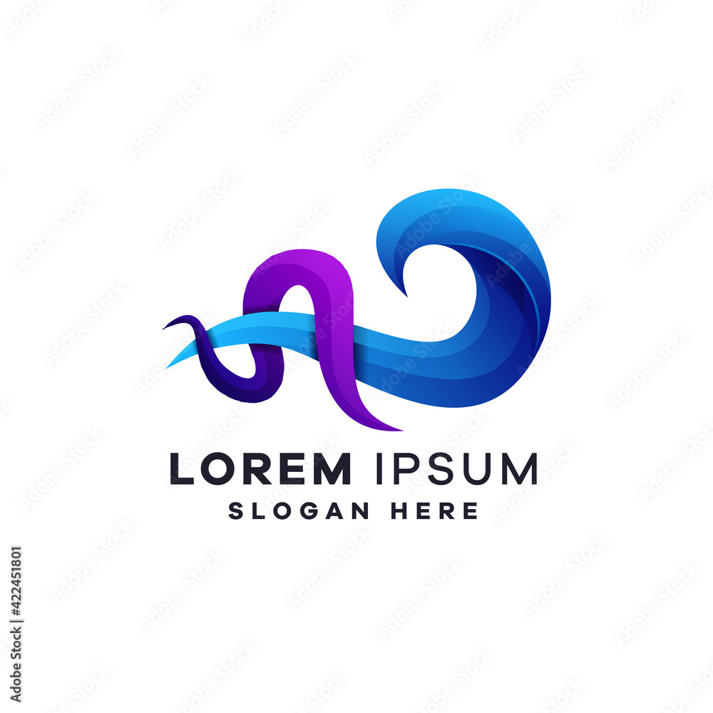 Gradient wave logo designs Gradient wave logo designs