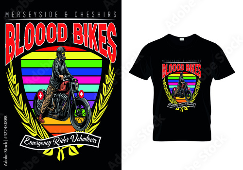 T-shirt Design Emergency Blood Bike Riders Volunteers