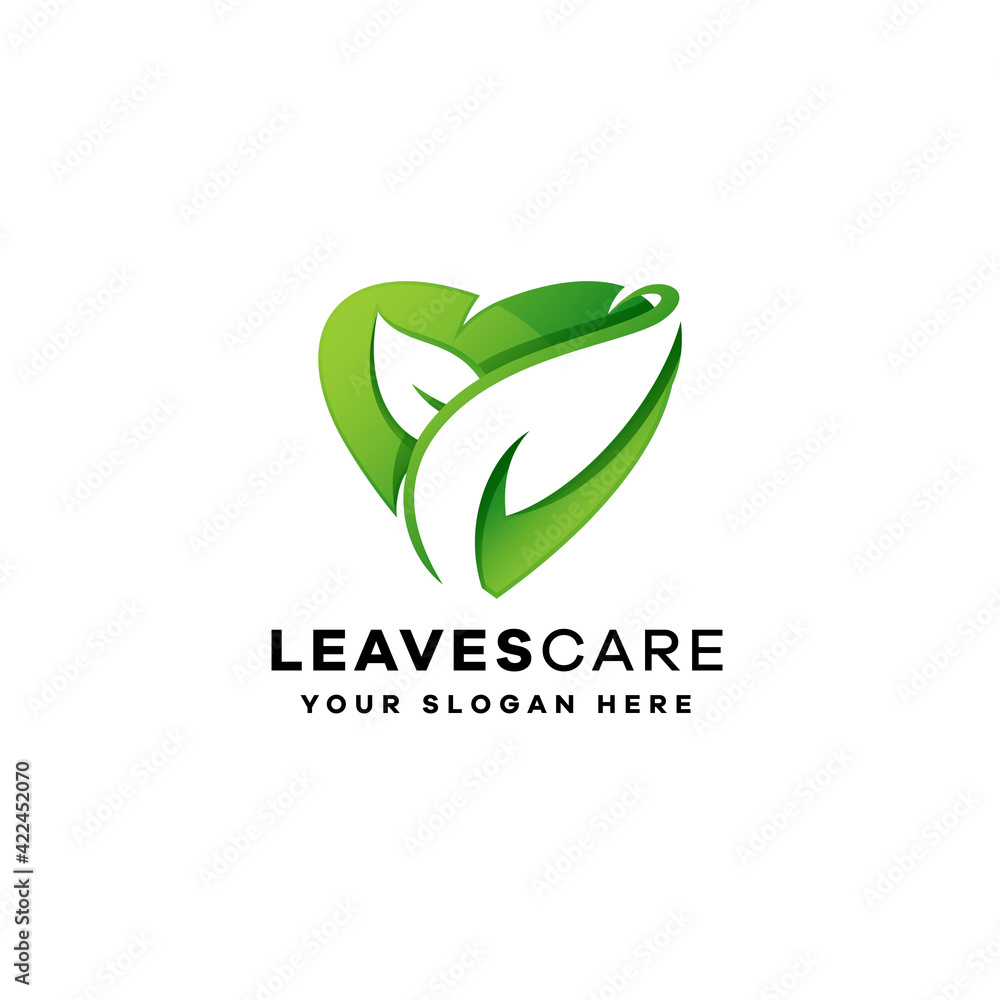 Fototapeta premium Leaf gradient logo template