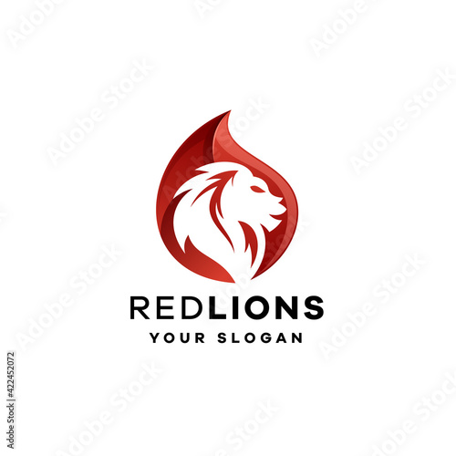 Red lion gradient logo template
