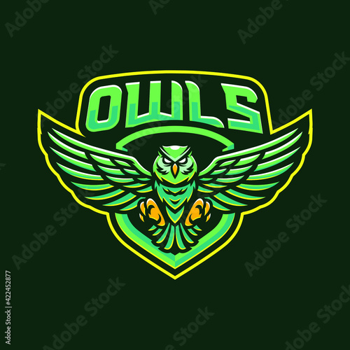 Owl mascot logo design illustration