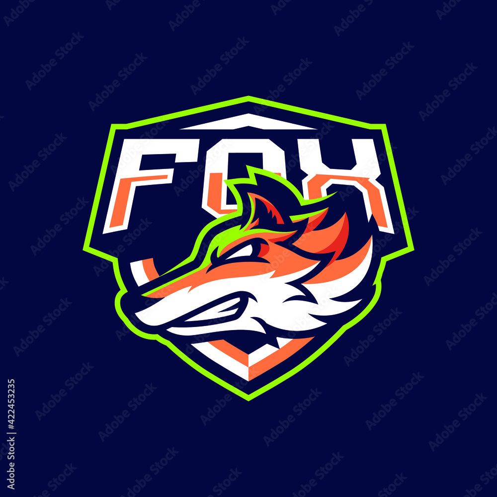 Fox mascot logo design illustration
