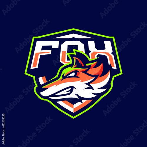 Fox mascot logo design illustration