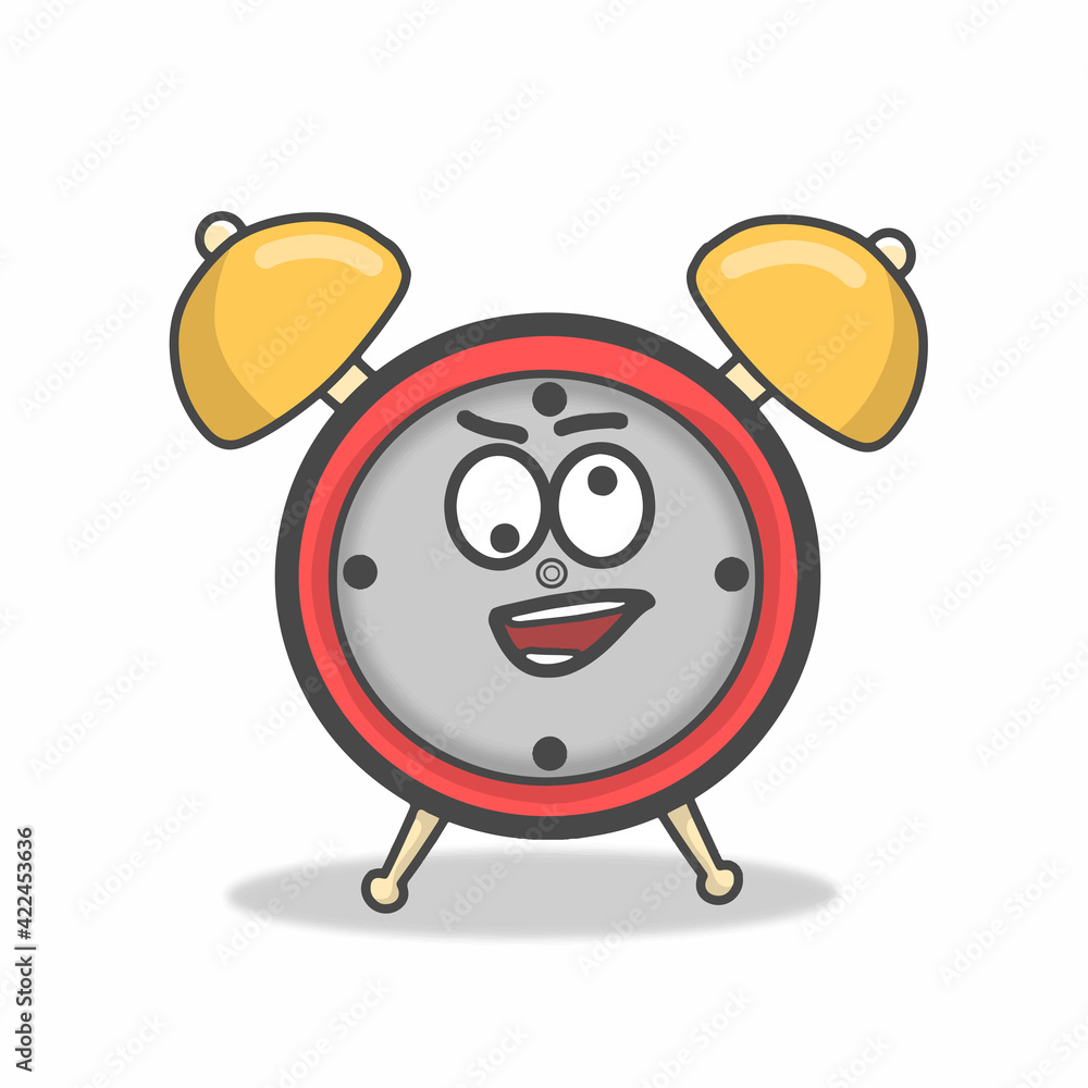 Fototapeta premium Cute clock character vector template design illustration