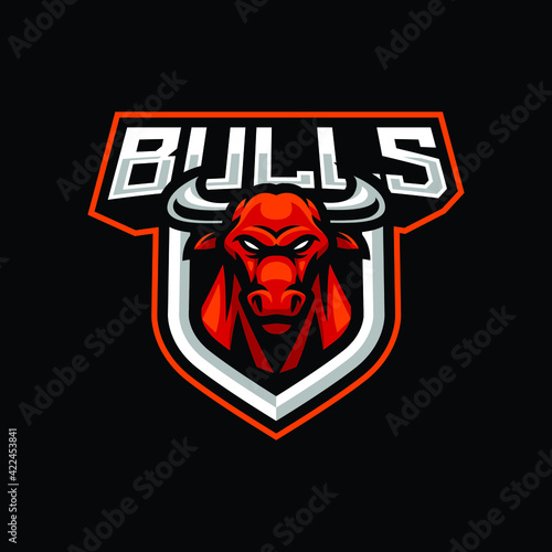 Bull mascot logo design illustration