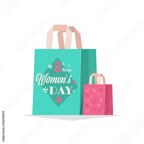 colorful purchases seasonal shopping sale  womens day 8 march holiday celebration