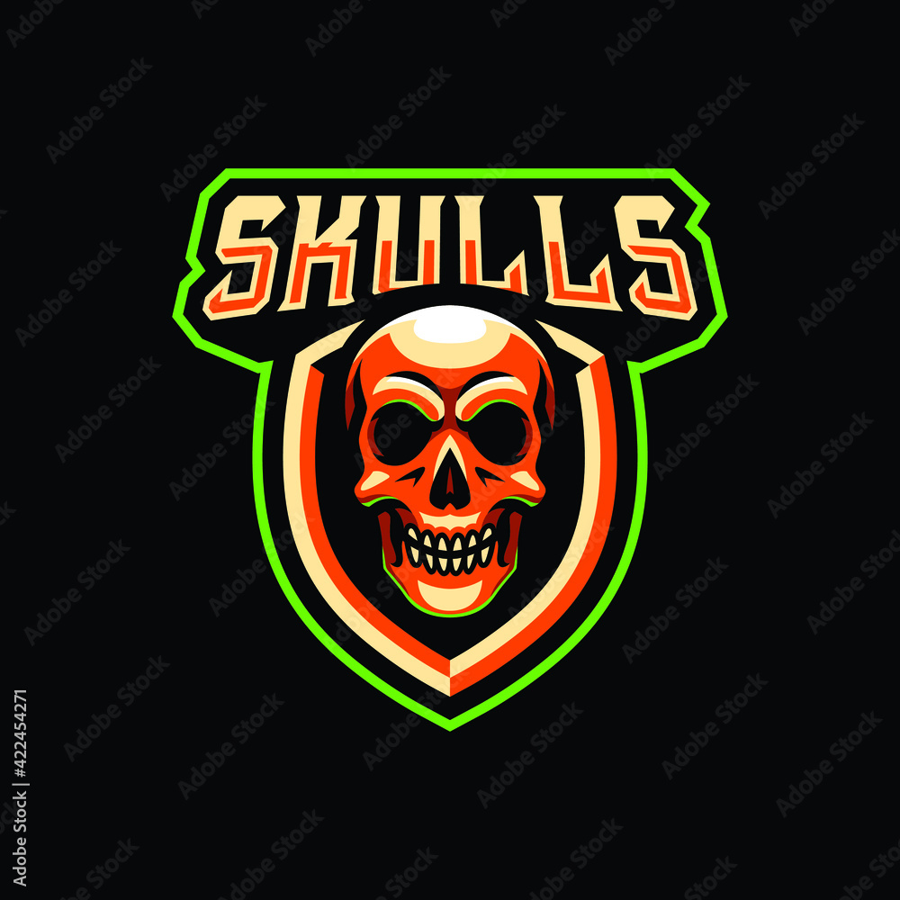 Skulls mascot logo design illustration