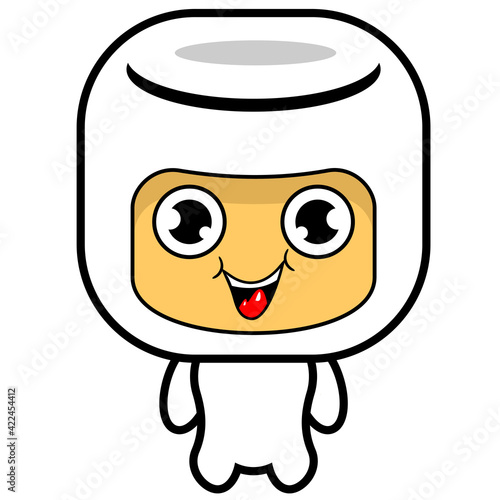 marshmallow mascot cartoon snack design graphic illustration