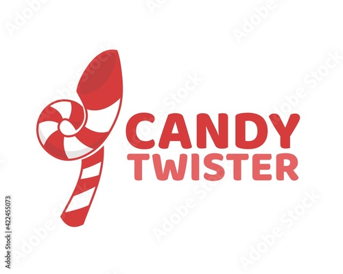twister candy holiday sweet food logo concept design illustration