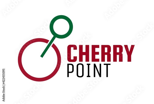 red cherry point fruit logo concept design illustration