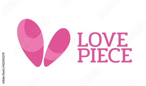Love Piece Pink heart logo concept design illustration