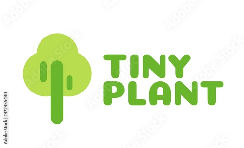 Tiny little Plant Green tree nature logo concept design illustration