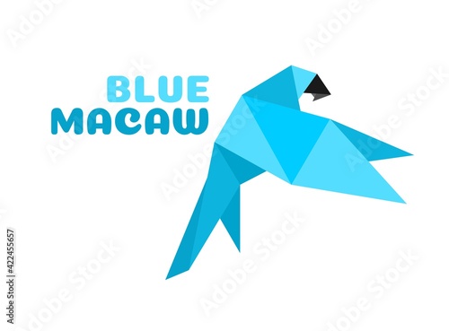 Blue Macaw parrot Bird animal logo concept design illustration