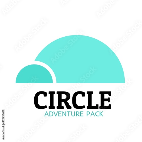 Blue circle Igloo Arctic adventure pack logo concept design illustration