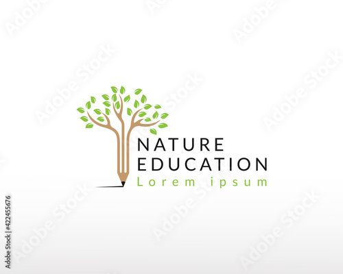 nature education tree creative logo illustration logo education creative idea