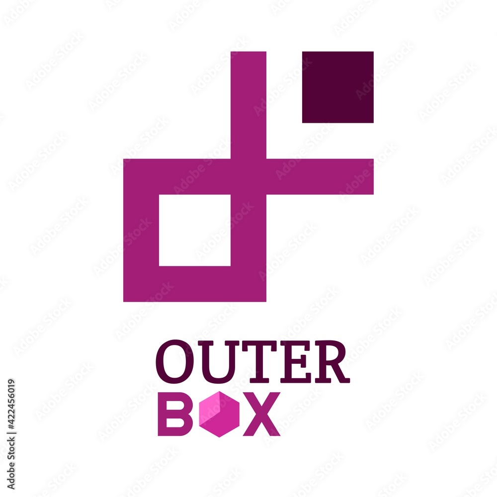 Obraz premium Outer Box Purple abstract modern logo concept design illustration