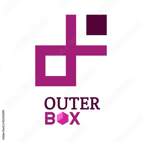 Outer Box Purple abstract modern logo concept design illustration