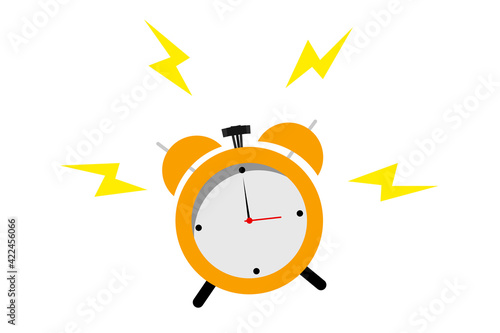 Alarm clock  wake-up time isolated on background 