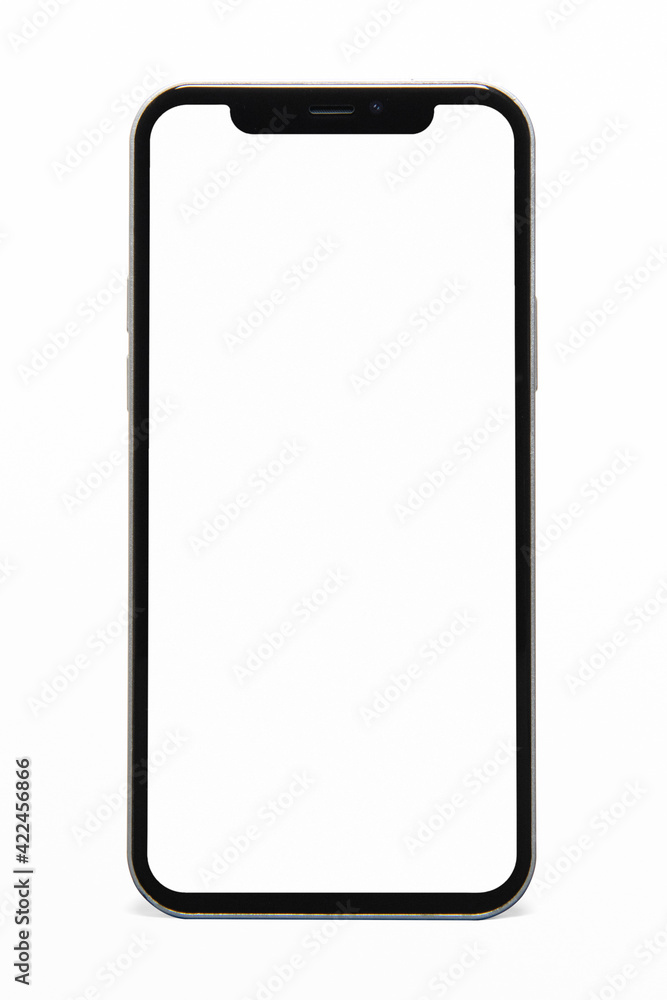 Smartphone with blank white screen innovative future technology Smartphone with blank white screen innovative future technology