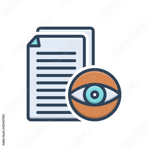 Color illustration icon for visible
