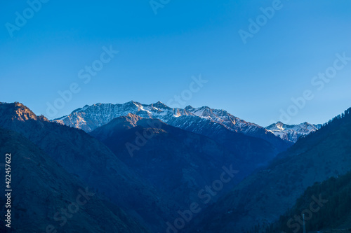 A mountain valley  Pekhri  Tirthan Valley  Himachal Pradesh  India