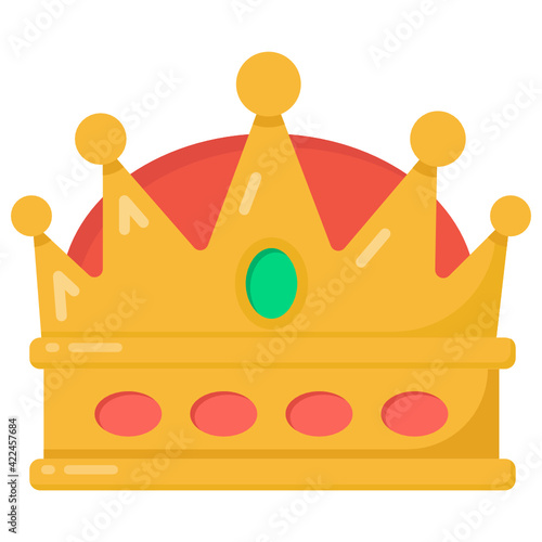 
A queen crown in flat icon design

