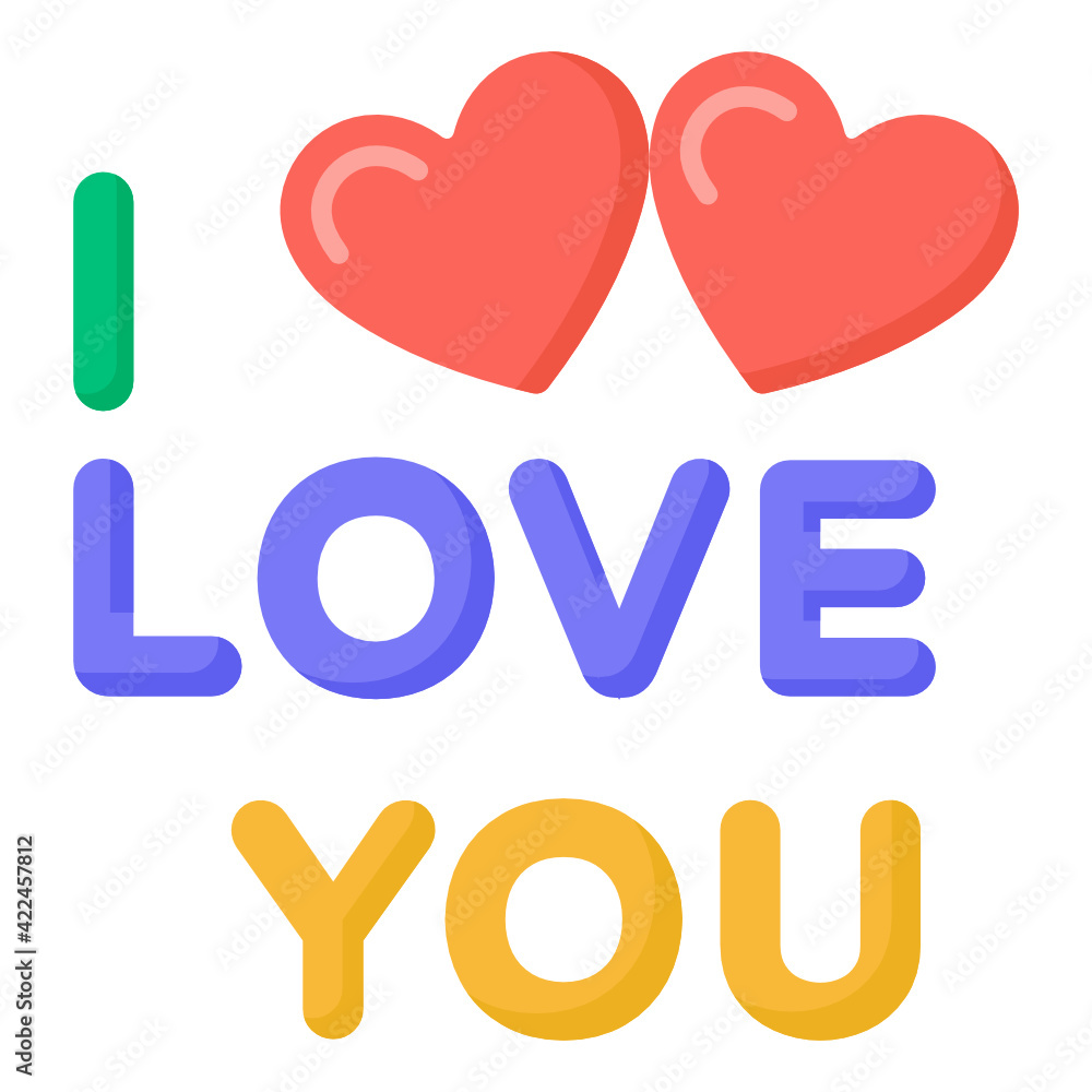 A valentine special sentence, i love you flat icon
A valentine special sentence, i love you flat icon